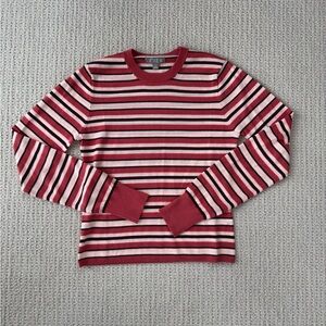 J Crew Carolyn Fitted Crewneck Sweater in Striped Merino Wool NWOT